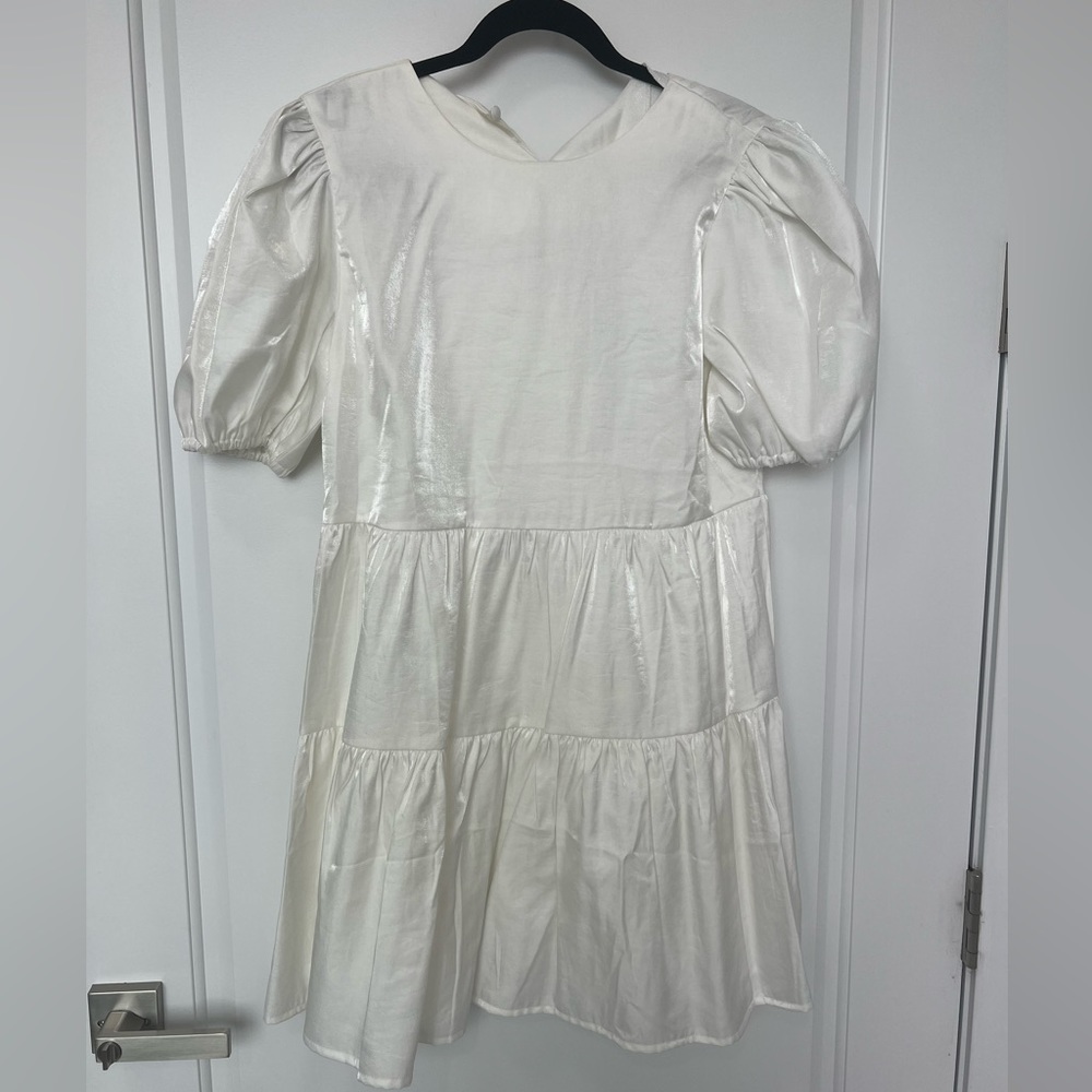NASTY GAL Metallic White Dress